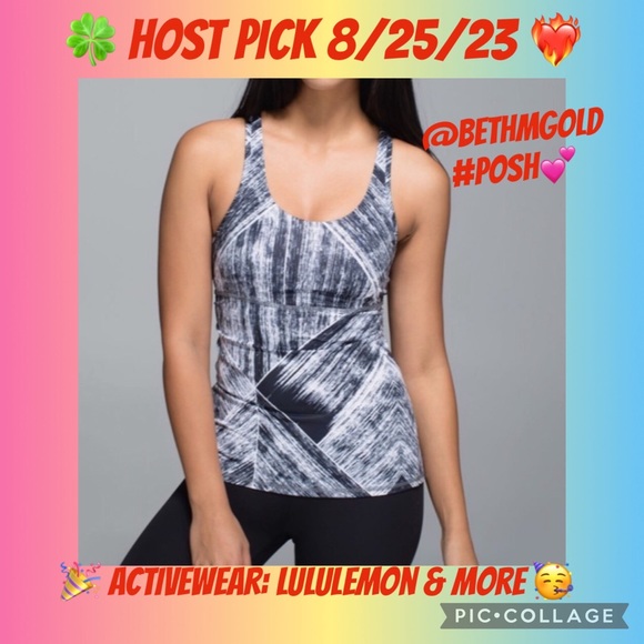LULULEMON cross back tank heat wave black and white size 4 - Picture 14 of 14